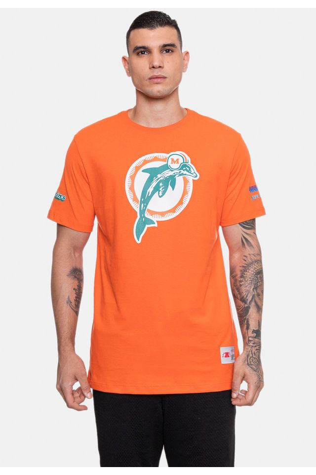 Camiseta-Mitchell---Ness-Miami-Dolphins-Team-Original-Laranja Camiseta-Mitchell---Ness-Miami-Dolphins-Team-Original-Laranja