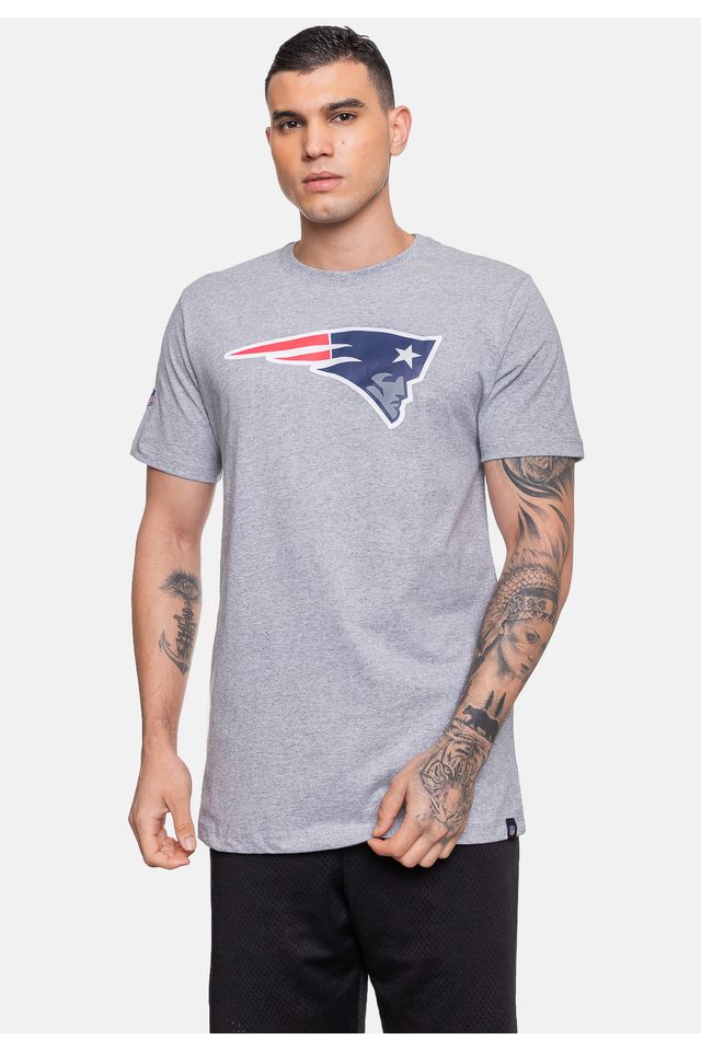 Camiseta-NFL-Masculina-New-England-Patriots-Cinza-Mescla