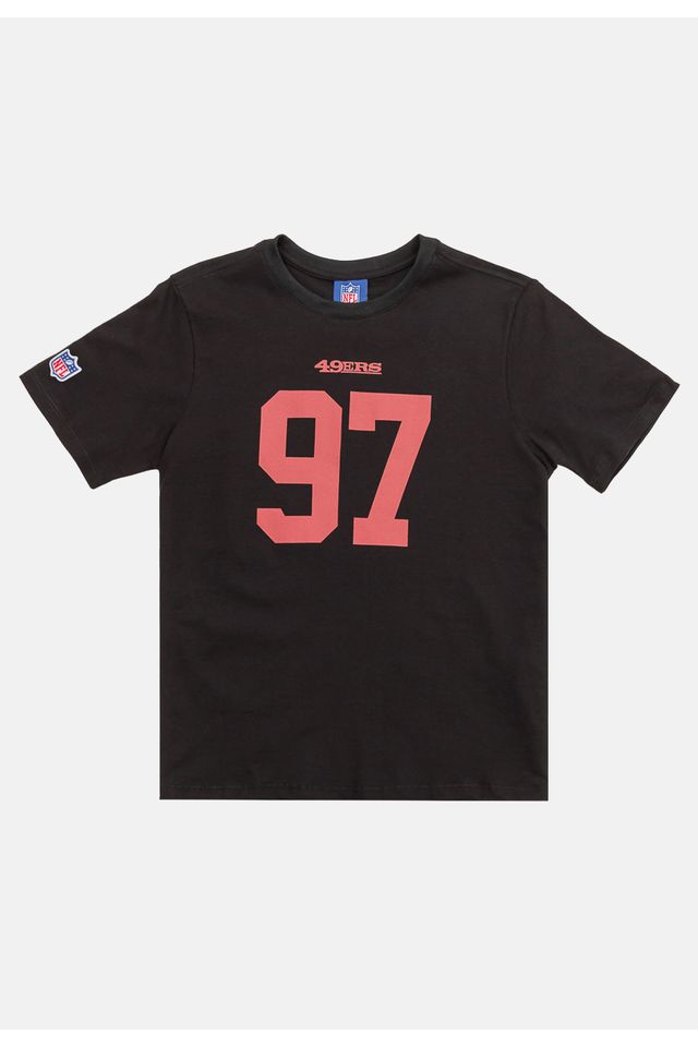 Camiseta-NFL-Juvenil-Player-Nick-Bosa-Preta