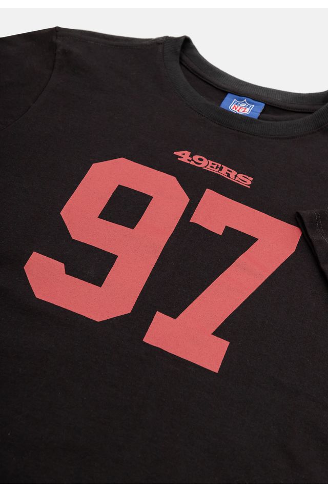 Camiseta-NFL-Juvenil-Player-Nick-Bosa-Preta