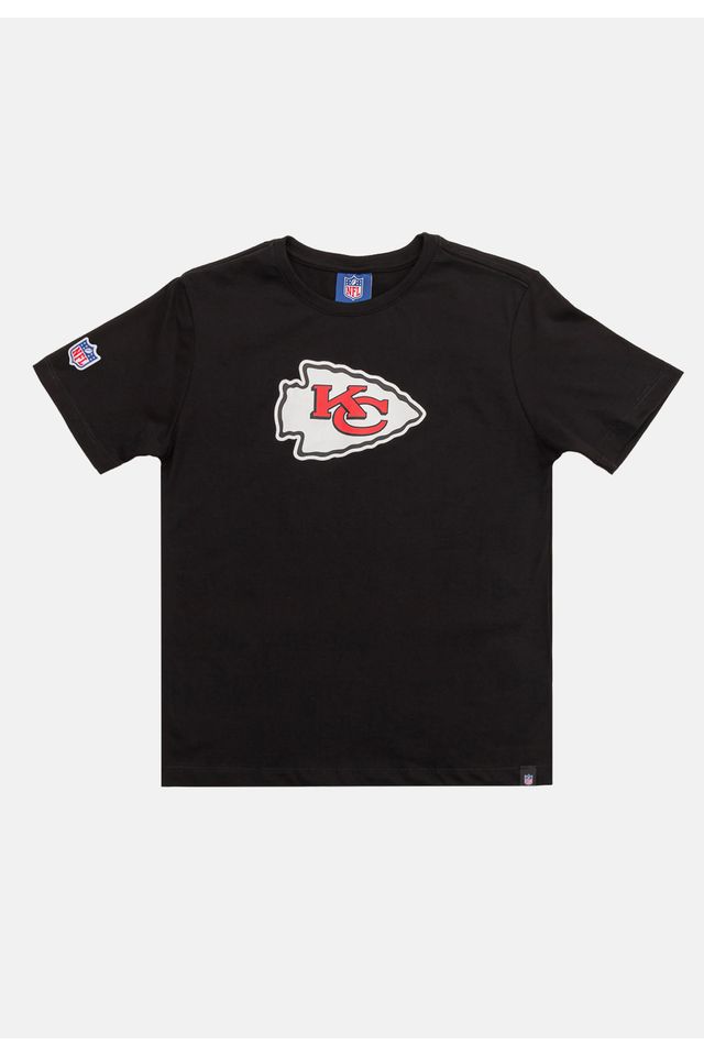 Camiseta-NFL-Juvenil-Chiefs-Logo-Preta