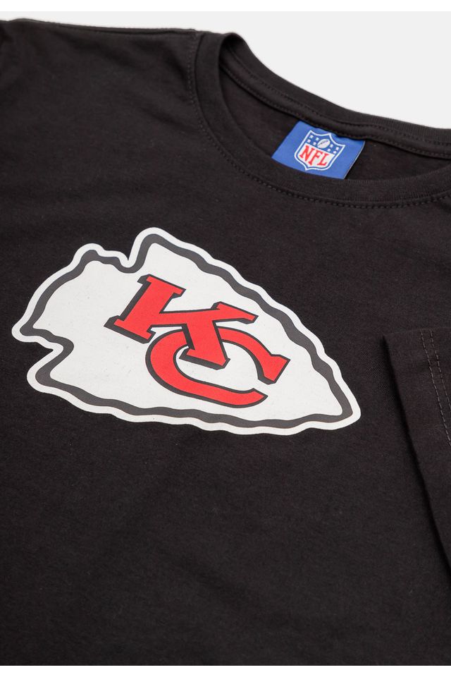 Camiseta-NFL-Juvenil-Chiefs-Logo-Preta