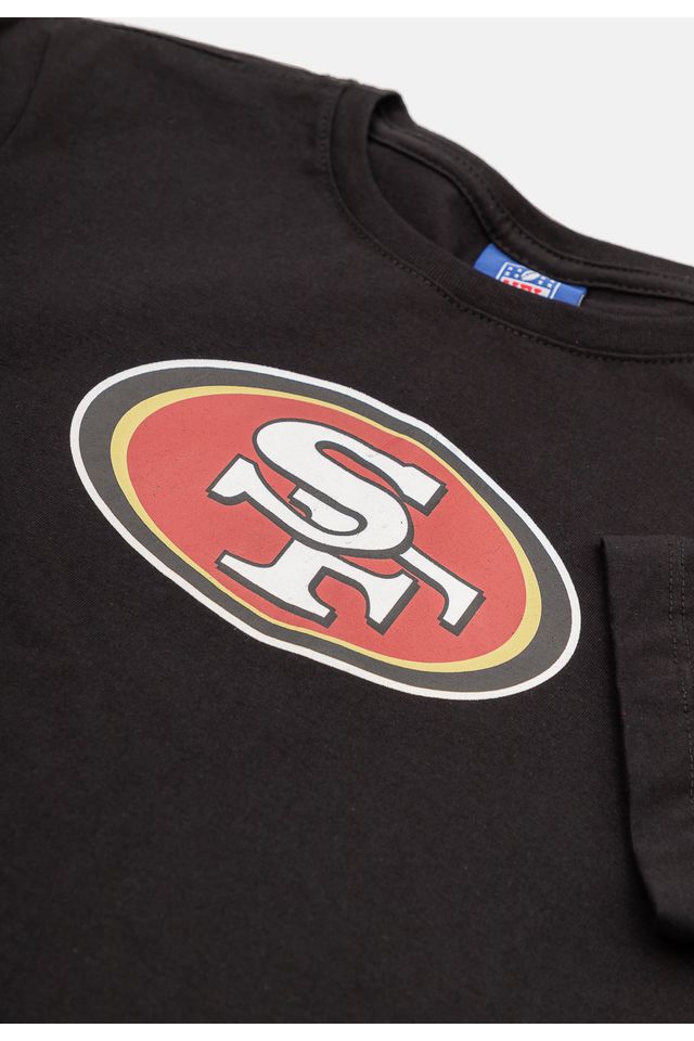 Camiseta-NFL-Juvenil-San-Francisco-49ers-Logo-Preta