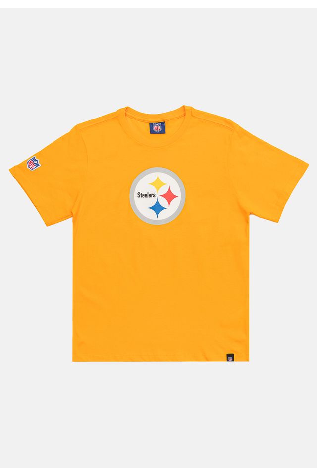 Camiseta-NFL-Juvenil-Pittsburgh-Steelers-Logo-Amarela