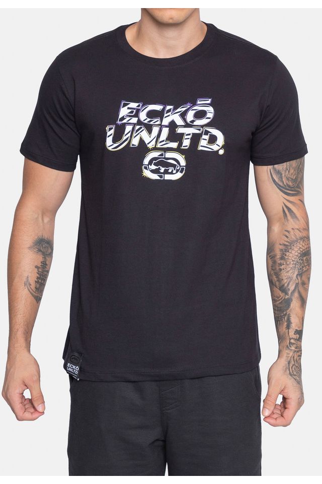 Camiseta-Ecko-Estampada-Preta