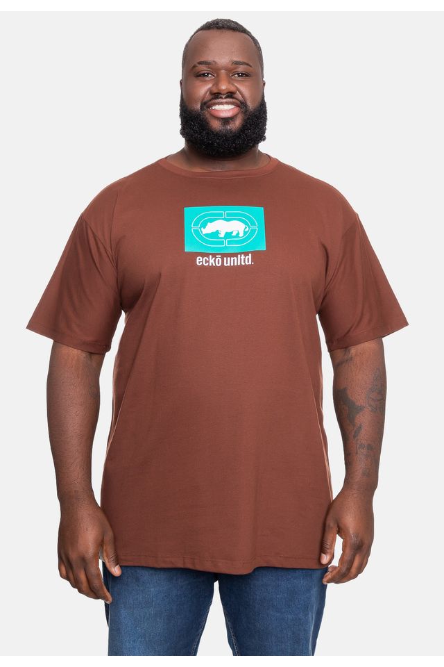 Camiseta-Ecko-Pluz-Size-Marrom