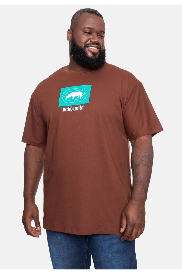Camiseta-Ecko-Pluz-Size-Marrom