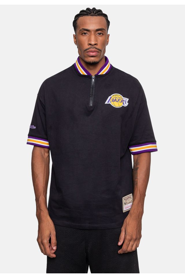 Camiseta-Mitchell---Ness-Oversized-Los-Angeles-Lakers-Preta Camiseta-Mitchell---Ness-Oversized-Los-Angeles-Lakers-Preta