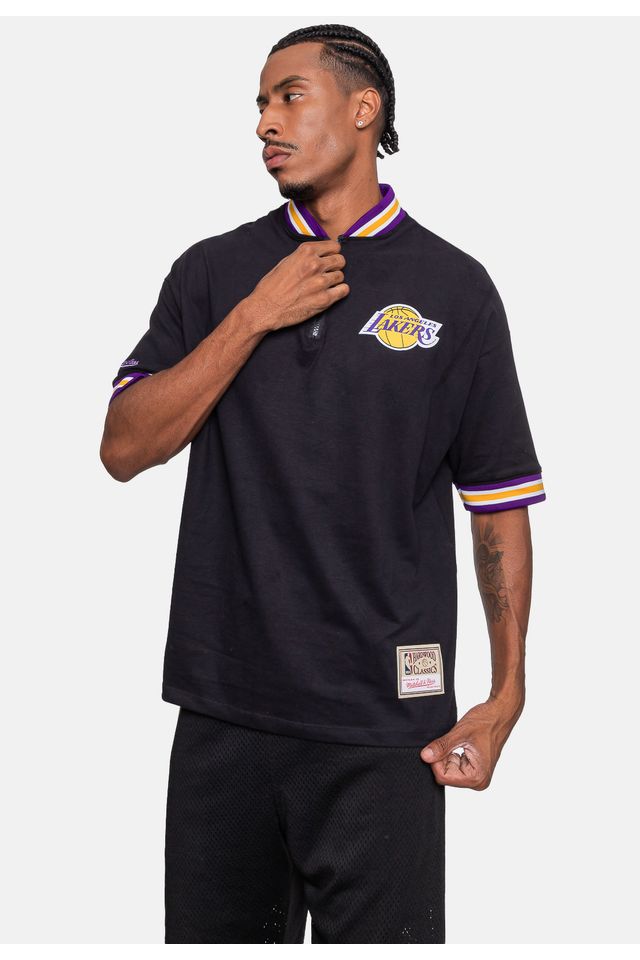 Camiseta-Mitchell---Ness-Oversized-Los-Angeles-Lakers-Preta