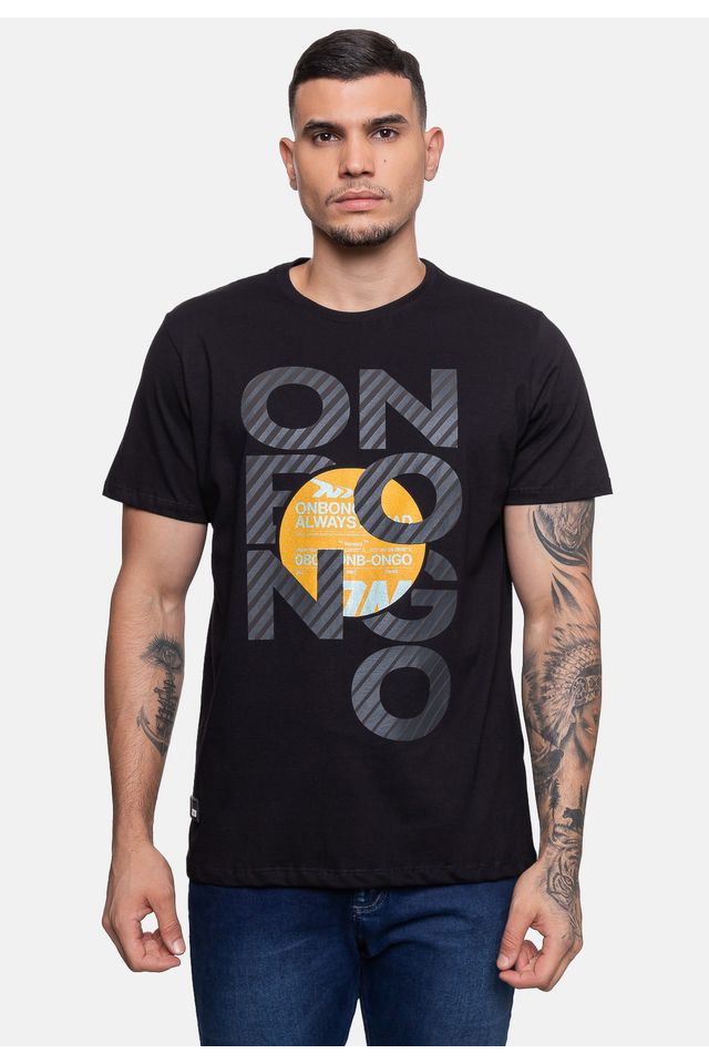 Camiseta-Onbongo-Estampada-Preta