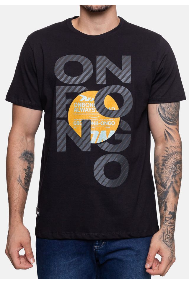 Camiseta-Onbongo-Estampada-Preta