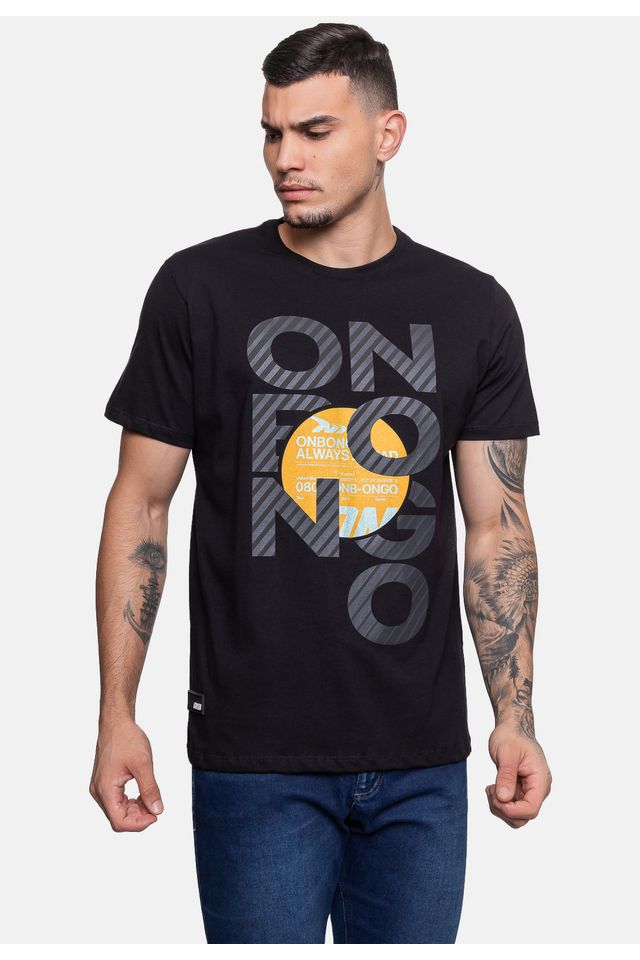Camiseta-Onbongo-Estampada-Preta