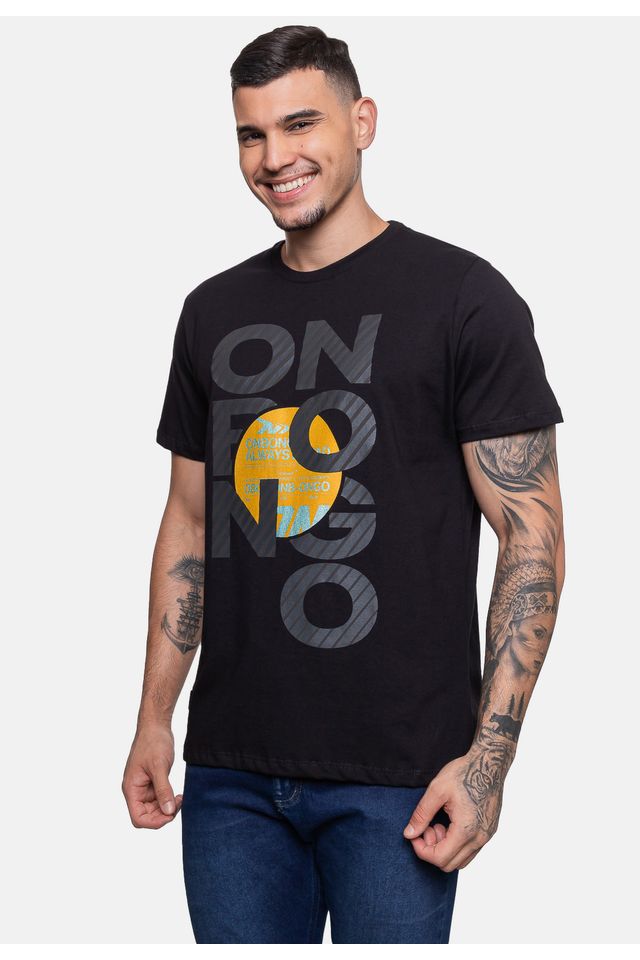 Camiseta-Onbongo-Estampada-Preta