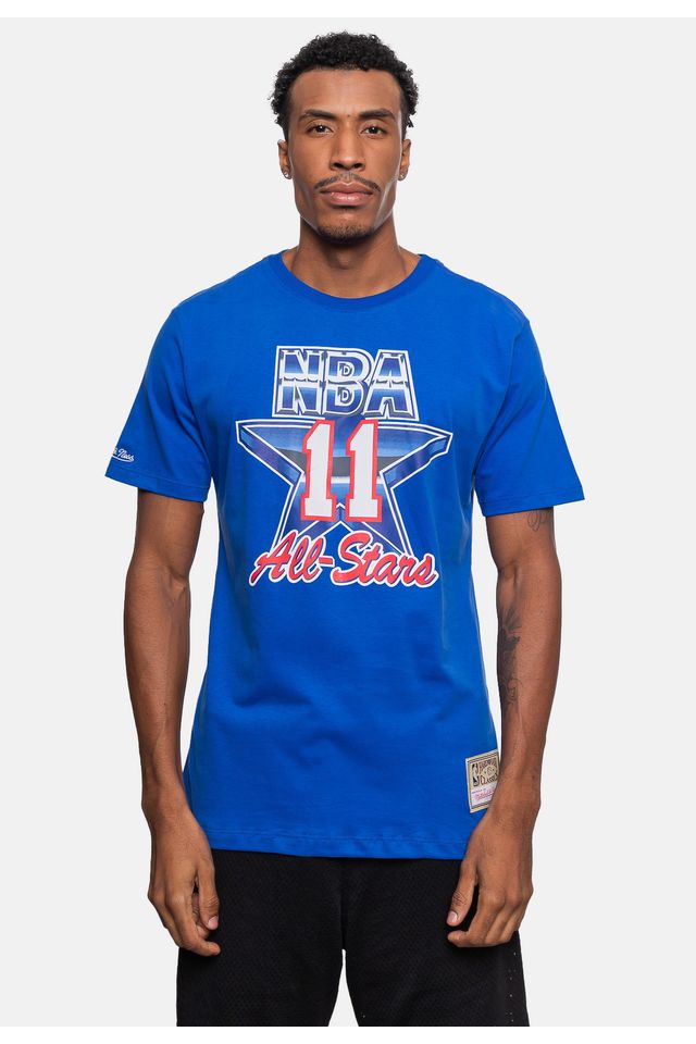 Camiseta-Mitchell---Ness-Karl-Malone-Azul-Golden-State
