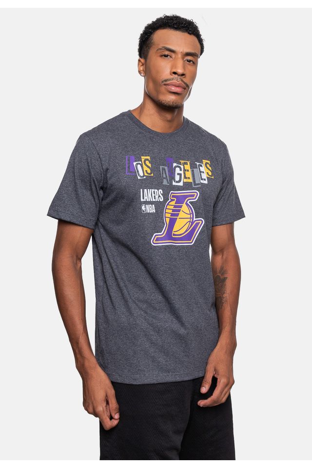 Camiseta-NBA-Collage-Los-Angeles-Lakers-Preta-Mescla