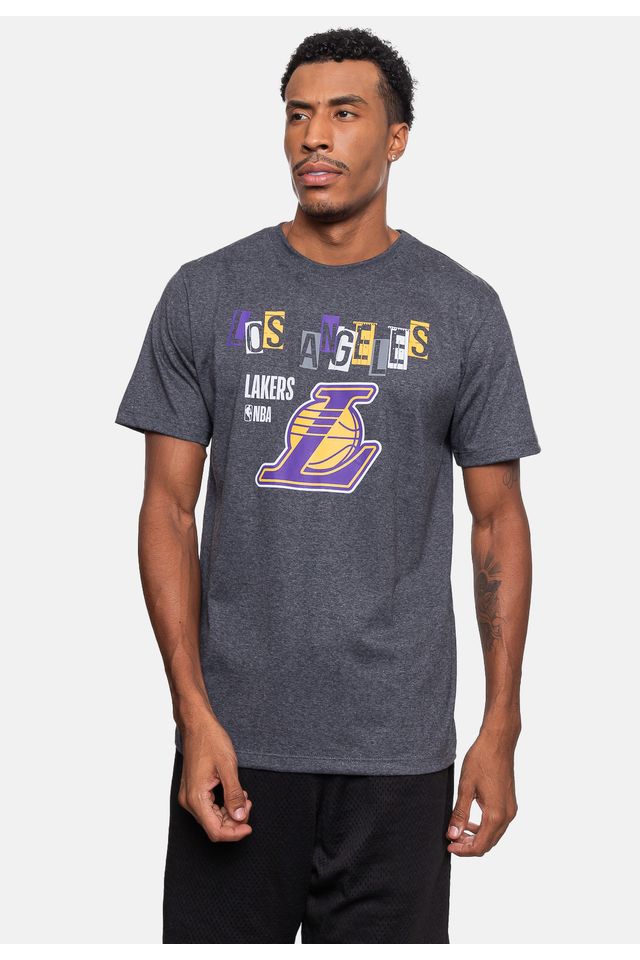 Camiseta-NBA-Collage-Los-Angeles-Lakers-Preta-Mescla