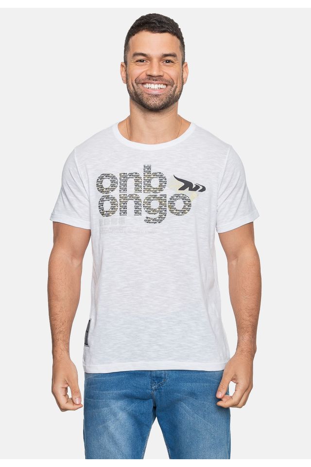 Camiseta-Onbongo-Masculina-Flame-Branca Camiseta-Onbongo-Masculina-Flame-Branca