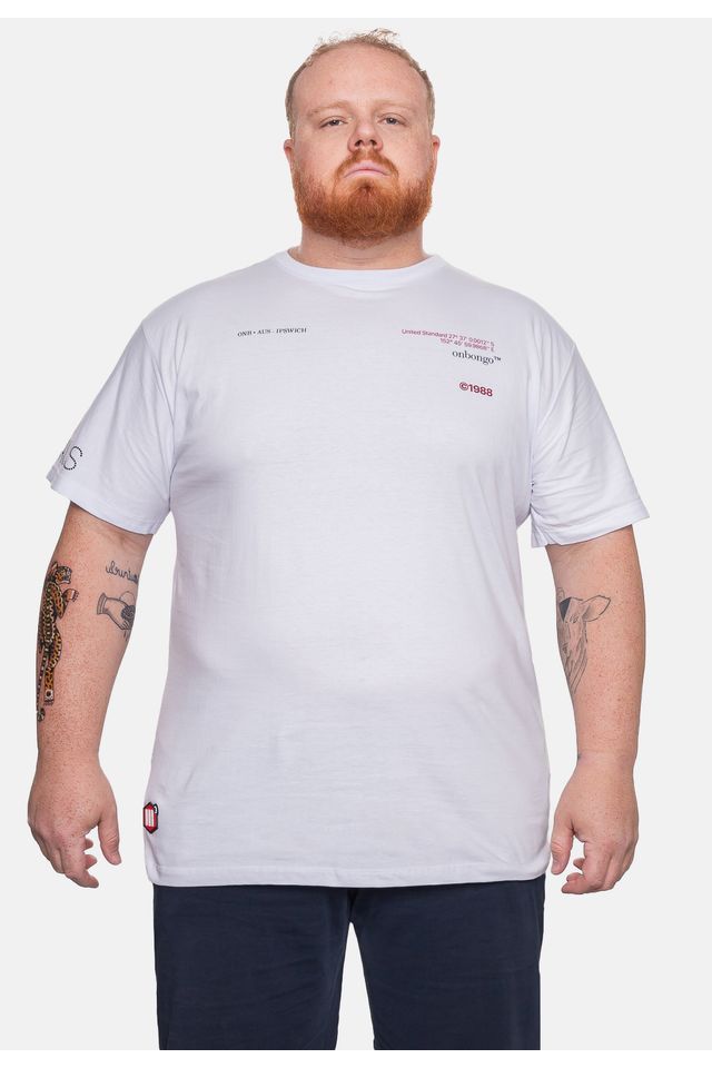 Camiseta-Onbongo-Plus-Size-Masculina-Estampada-Branca Camiseta-Onbongo-Plus-Size-Masculina-Estampada-Branca
