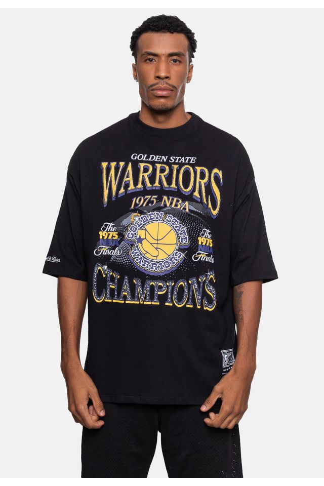 Camiseta-Mitchell---Ness-Oversize-Golden-State-Warriors-Preta Camiseta-Mitchell---Ness-Oversize-Golden-State-Warriors-Preta