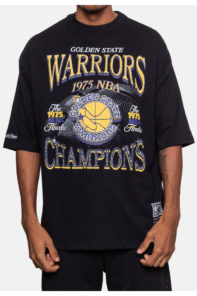 Camiseta-Mitchell---Ness-Oversize-Golden-State-Warriors-Preta
