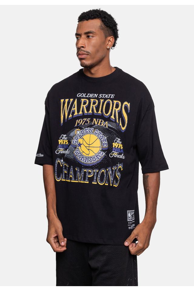 Camiseta-Mitchell---Ness-Oversize-Golden-State-Warriors-Preta