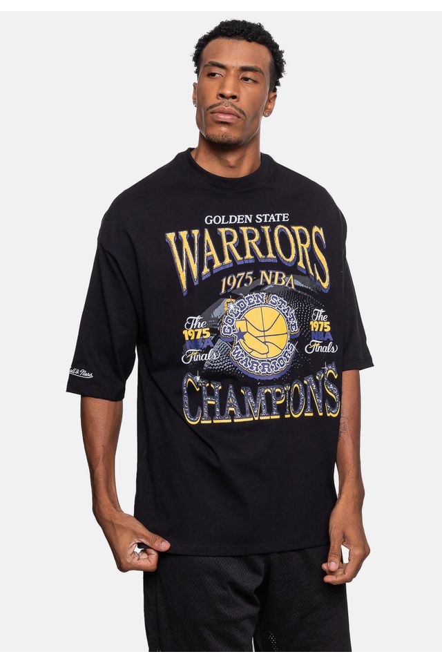 Camiseta-Mitchell---Ness-Oversize-Golden-State-Warriors-Preta