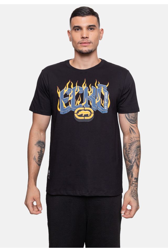 Camiseta-Ecko-Estampada-Preta