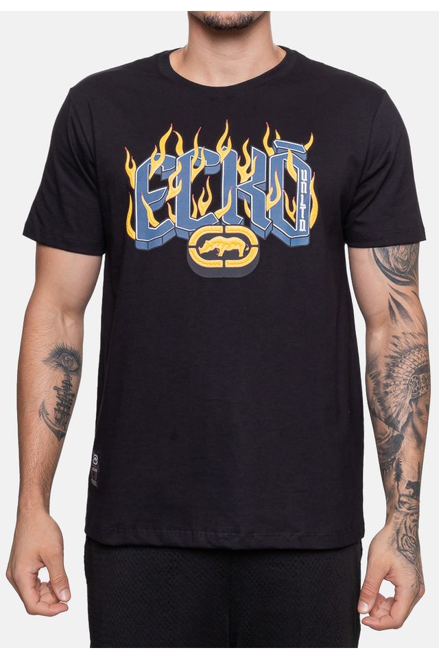 Camiseta-Ecko-Estampada-Preta