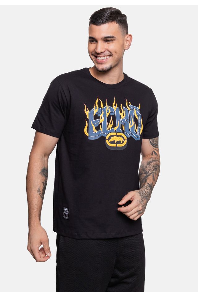 Camiseta-Ecko-Estampada-Preta