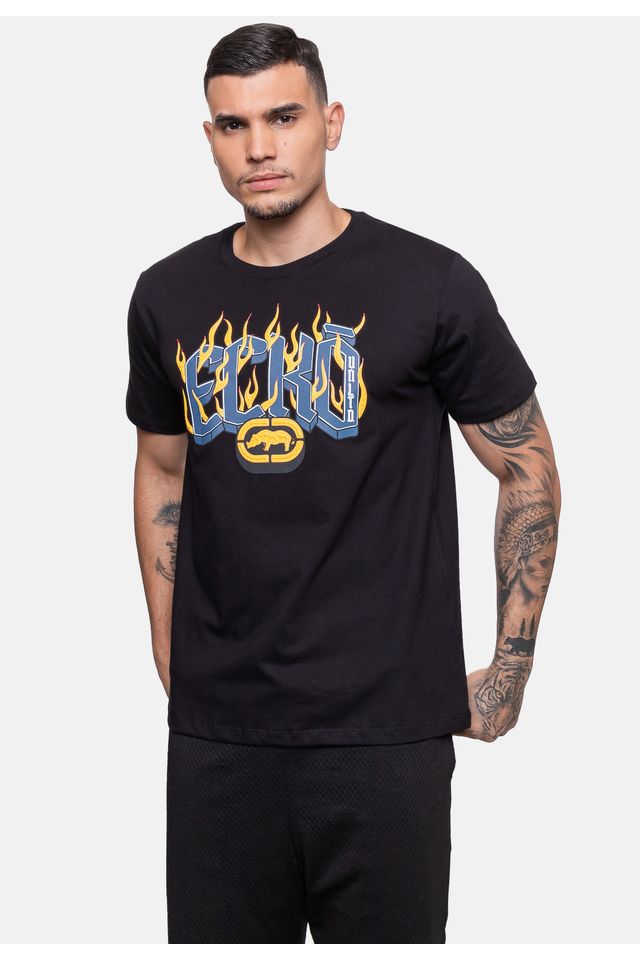 Camiseta-Ecko-Estampada-Preta