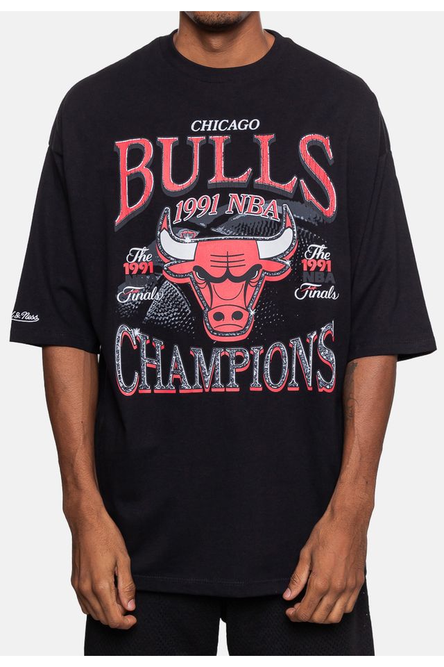 Camiseta-Mitchell---Ness-Oversize-Chicago-Bulls-Preta