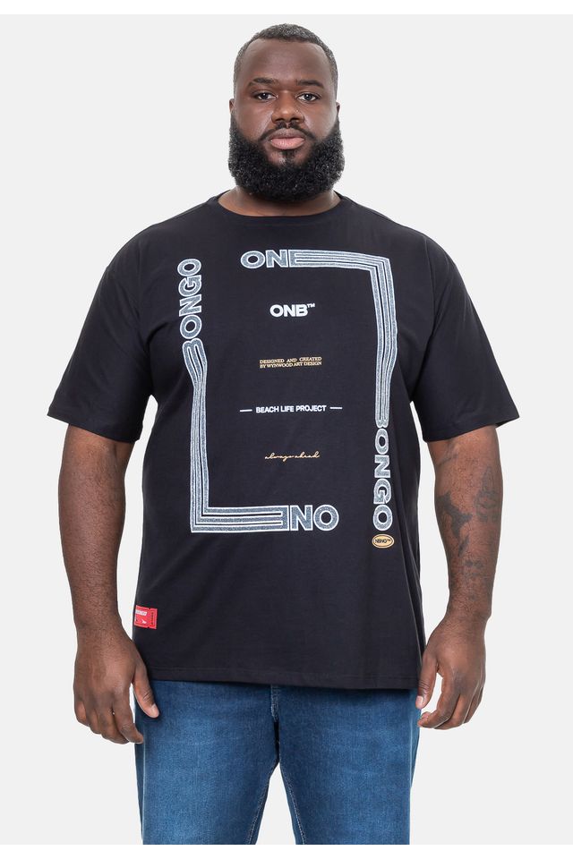 Camiseta-Onbongo-Plus-Size-Masculina-Preta Camiseta-Onbongo-Plus-Size-Masculina-Preta