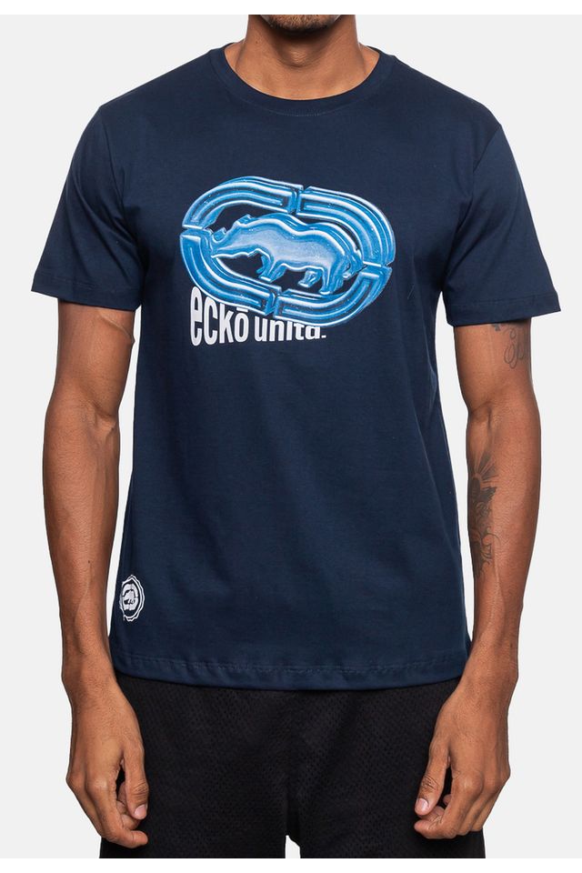 Camiseta-Ecko-Estampada-Azul-Marinho