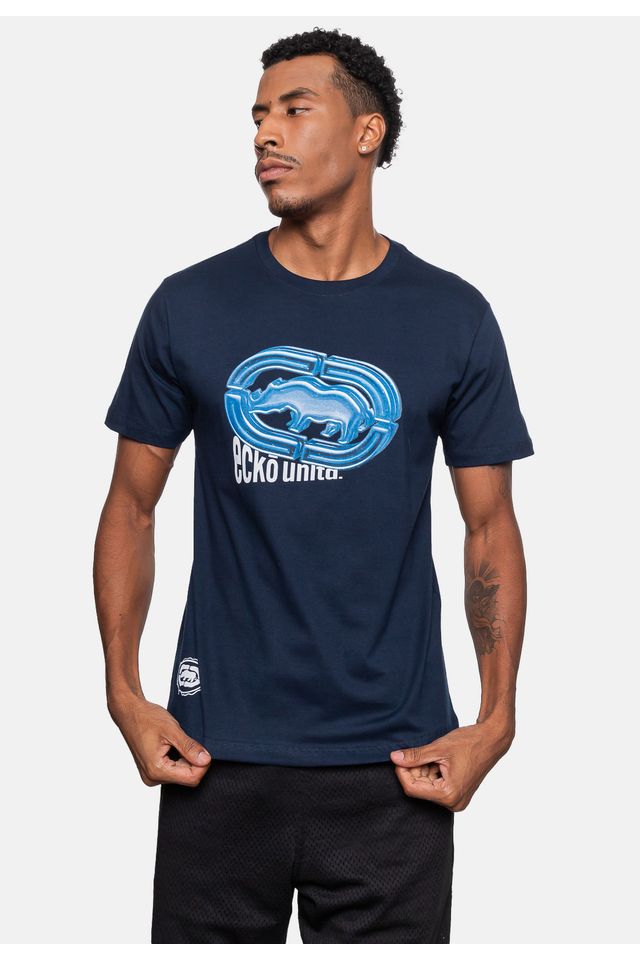 Camiseta-Ecko-Estampada-Azul-Marinho