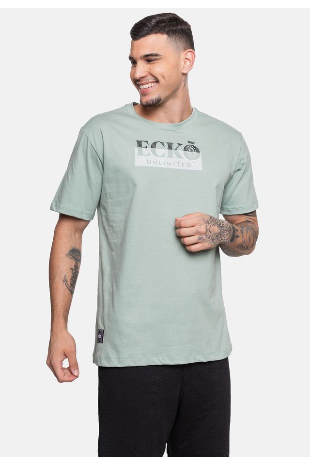 Camiseta-Ecko-Estampada-Verde