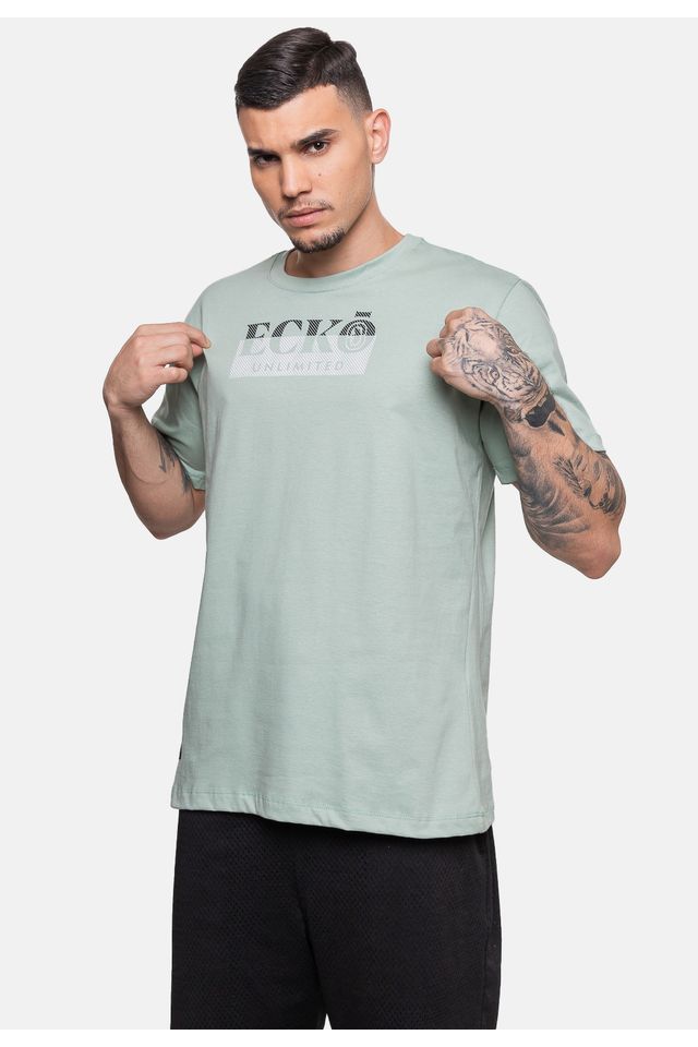 Camiseta-Ecko-Estampada-Verde