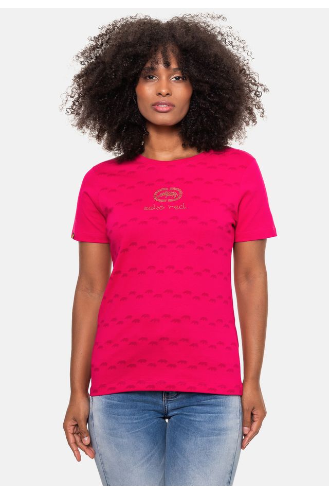 Camiseta-Ecko-Feminina-Charlie-Rosa-Roma Camiseta-Ecko-Feminina-Charlie-Rosa-Roma