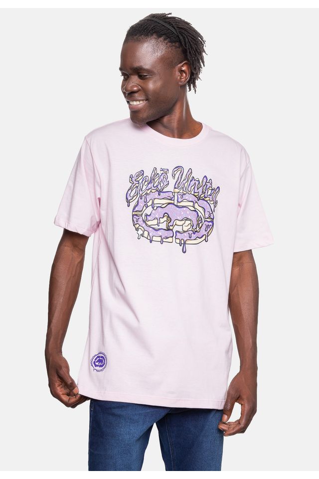 Camiseta-Ecko-Masculina-Eat-Donuts-Rosa-Claro
