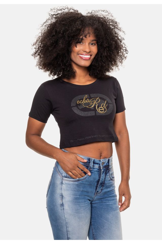 Camiseta-Ecko-Feminina-Cropped-Especial-Preta