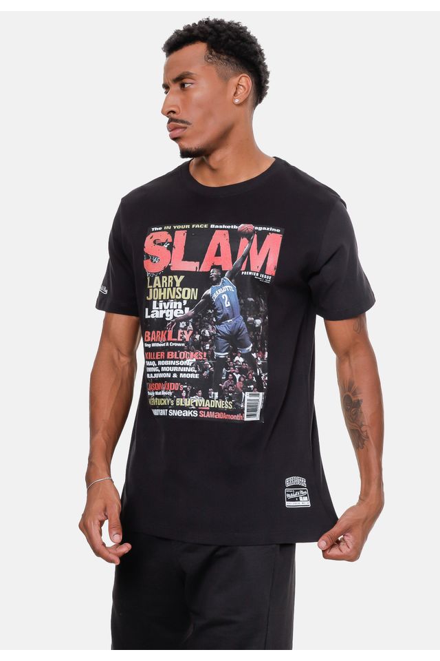 Camiseta-Mitchell---Ness-Slam-Larry-Johnson-Preta
