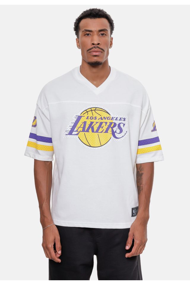 Camiseta NBA Oversize Especial Los Angeles Lakers Off White Urbane