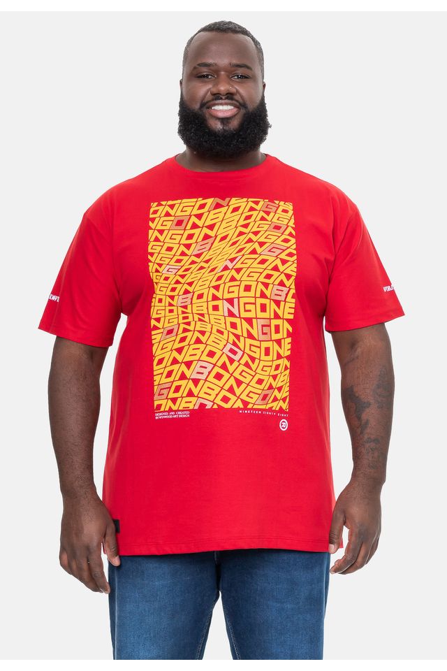 Camiseta-Onbongo-Estampada-Vermelha Camiseta-Onbongo-Estampada-Vermelha
