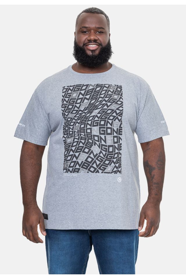 Camiseta-Onbongo-Estampada-Cinza-Mescla Camiseta-Onbongo-Estampada-Cinza-Mescla