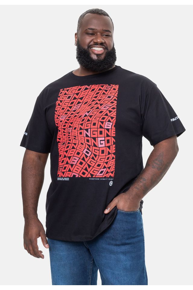 Camiseta-Onbongo-Estampada-Preta