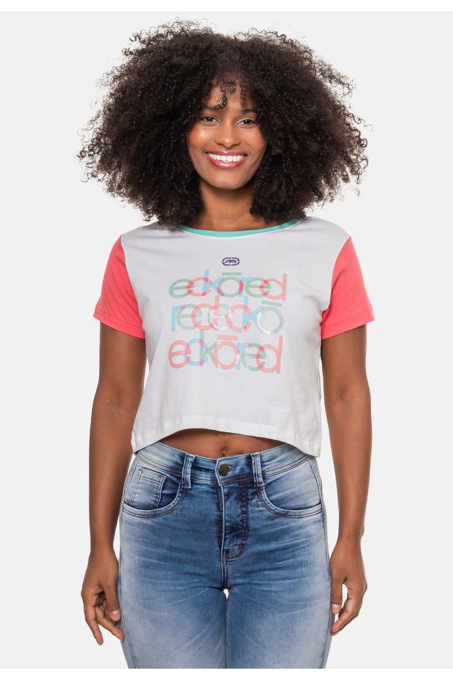 Camiseta-Ecko-Cropped-Branca Camiseta-Ecko-Cropped-Branca