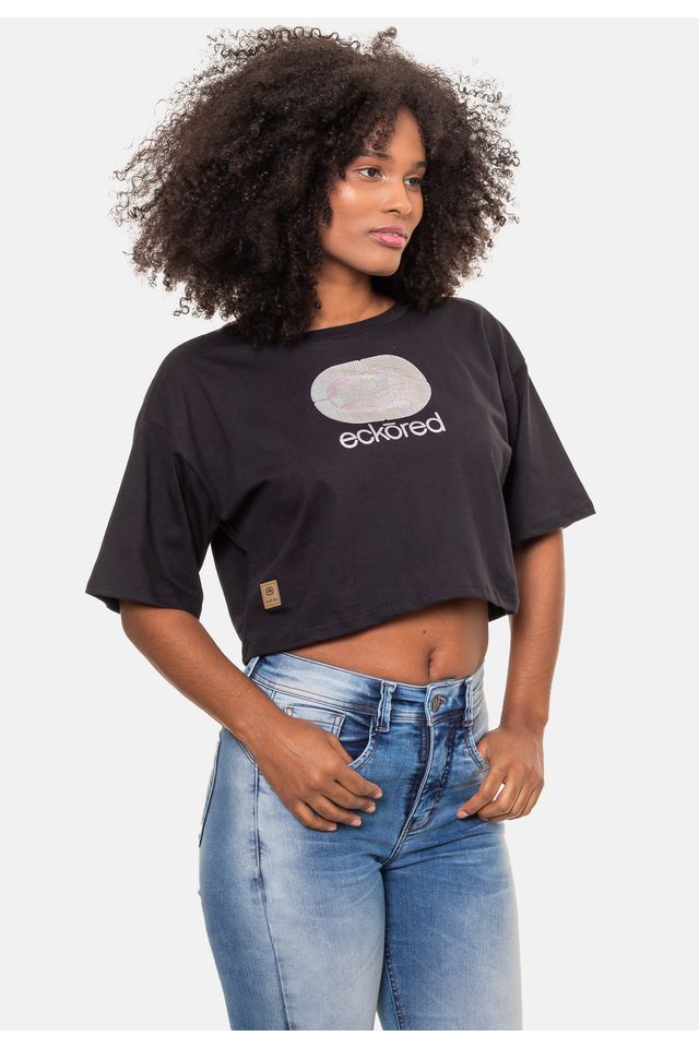 Camiseta-Ecko-Cropped-Preta