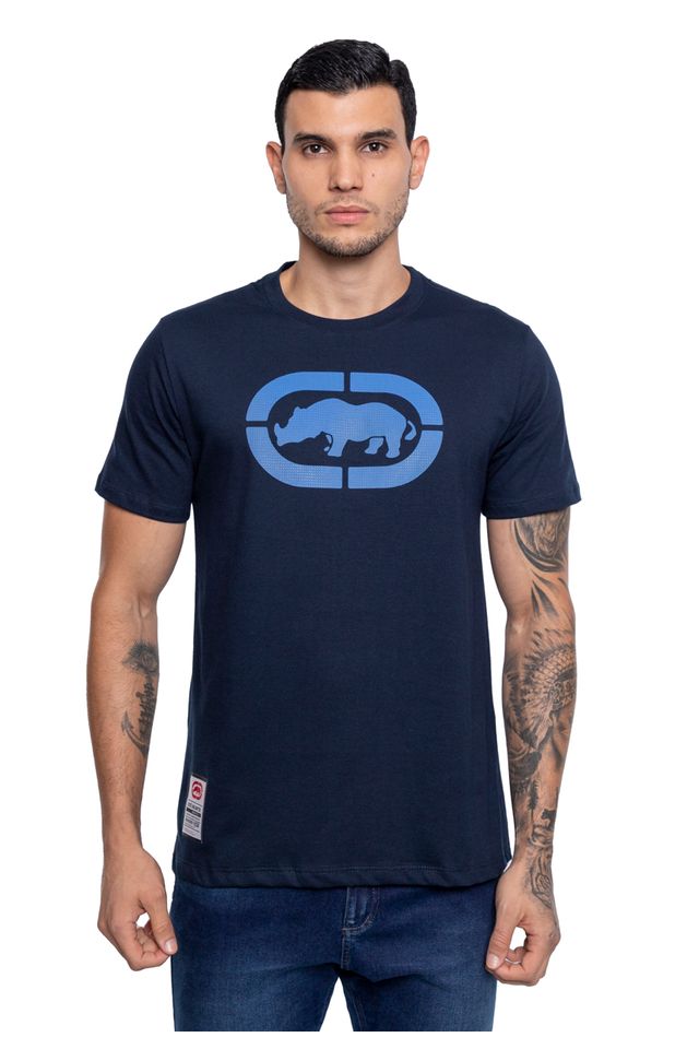 Camiseta-Ecko-Estampada-Azul-Marinho