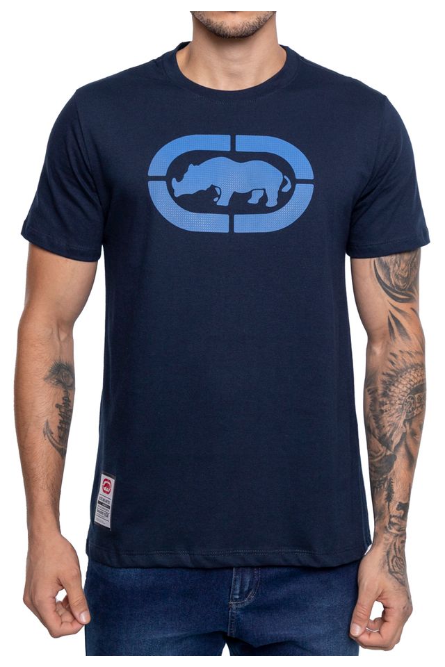 Camiseta-Ecko-Estampada-Azul-Marinho