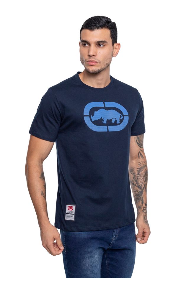 Camiseta-Ecko-Estampada-Azul-Marinho