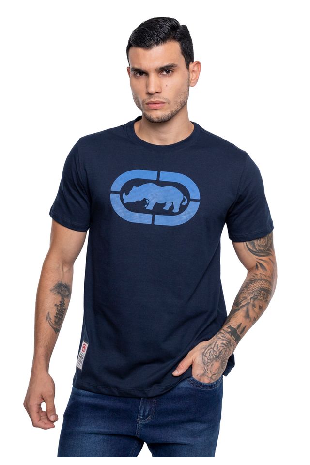 Camiseta-Ecko-Estampada-Azul-Marinho